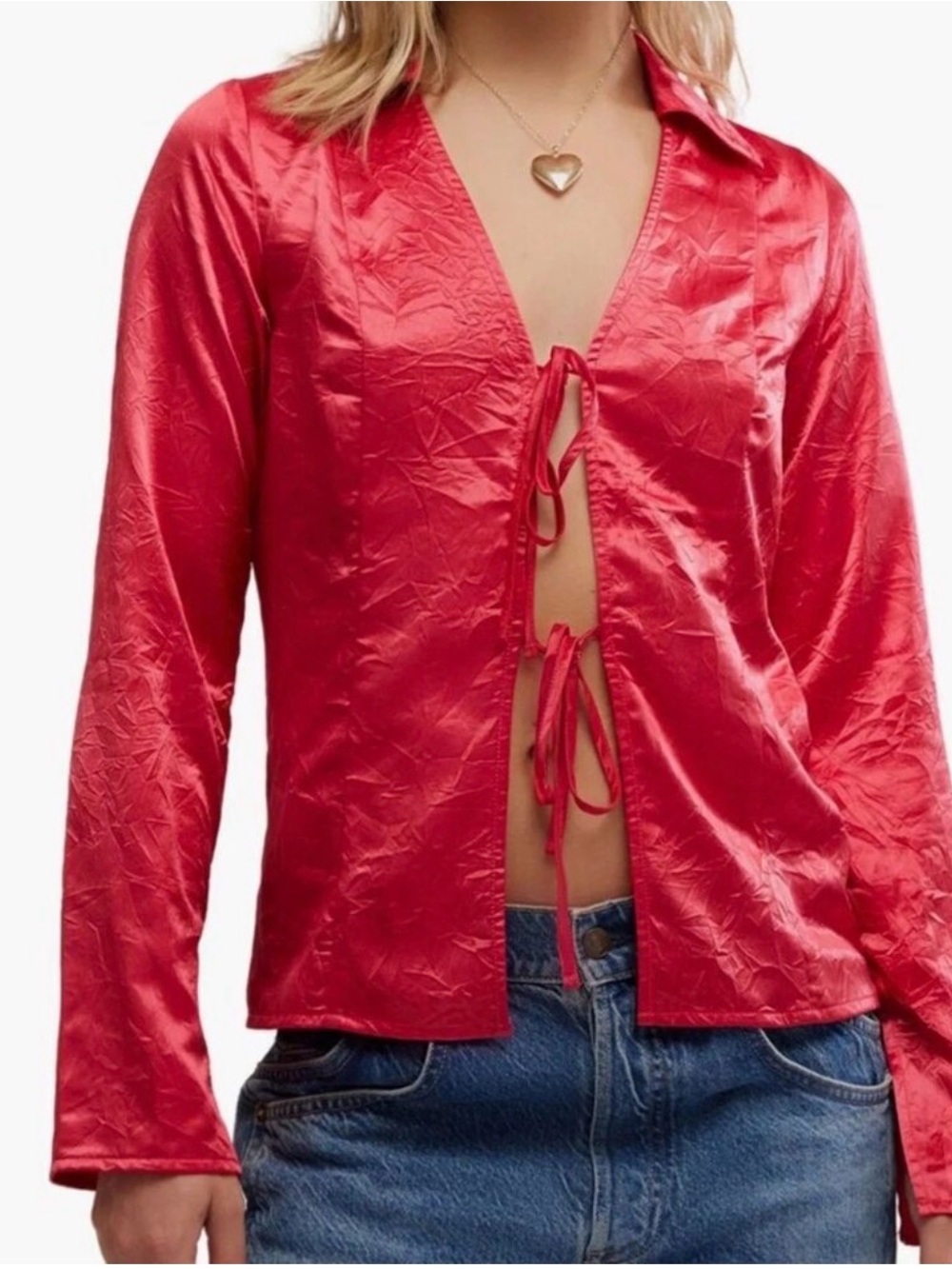 Free people tie front blouse